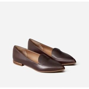 Everlane Womens The Modern Pointed Toe Oxfords Loafers Burgundy Size 5.5
